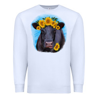 White black angus with sunflower Premium Sweatshirt - RanaPortraitStore