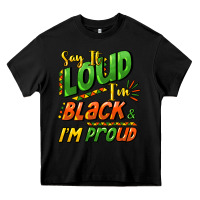 Black Say it loud i'm black and i'm proud Heavy Core Tee - HowdyJamesFarm