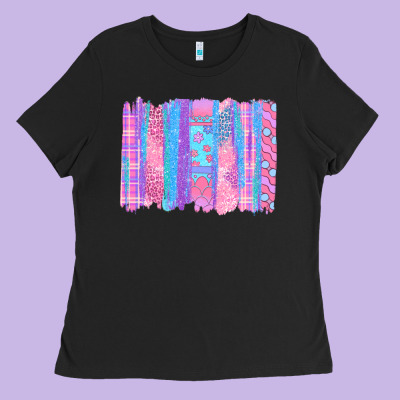 Pink Easter Brushstrokes Ladies Tee Designed By Bundleandbundleshop