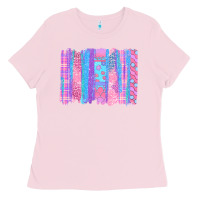 Bubblegum Pink Pink Easter Brushstrokes Ladies Tee - BundleAndBundleShop