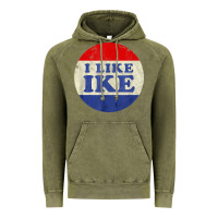 Vintage Olive i like ike political button vintage distressed Vintage Hoodie - baoMotion