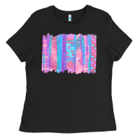 Black Pink Easter Brushstrokes Ladies Tee - BundleAndBundleShop