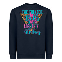 Navy THE THUNDER ROLLS AND THE LIGHTNIN’ STRİKES Heavyweight Sweatshirt - JahusDesignShop