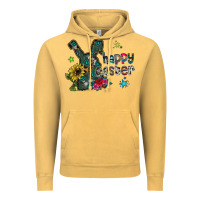 Vintage Mustard Happy Easter Vintage Hoodie - CowhideDigitalArt