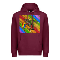 Burgundy lgbtq dinosaur t rex tumbler Premium Hoodie - Artiststas