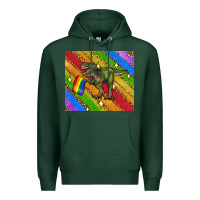 Sports Green lgbtq dinosaur t rex tumbler Premium Hoodie - Artiststas
