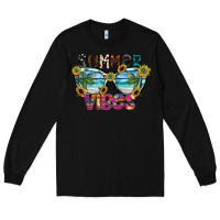 Black Summer Vibes Long Sleeve Tee - CowhideDigitalArt