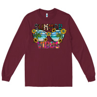 Burgundy Summer Vibes Long Sleeve Tee - CowhideDigitalArt