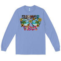Colony Blue Summer Vibes Long Sleeve Tee - CowhideDigitalArt