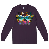 Plum Summer Vibes Long Sleeve Tee - CowhideDigitalArt
