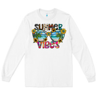 White Summer Vibes Long Sleeve Tee - CowhideDigitalArt