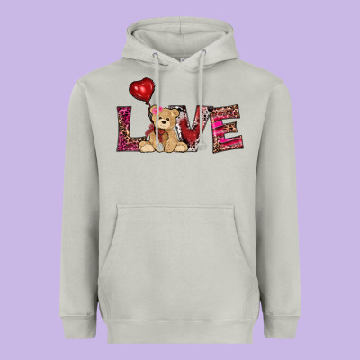 Valentines Day Tedybear Love Heavyweight Hoodie Designed By Ranaportraitstore