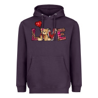 Plum valentines day tedybear love Heavyweight Hoodie - RanaPortraitStore