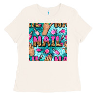 Bone nail art hands and polish with turquoise leopard and glitter seamless  Ladies Tee - BundleAndBundleShop