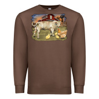 Charolaris Bull And Chicken In Barnyard Premium Sweatshirt | Teevron