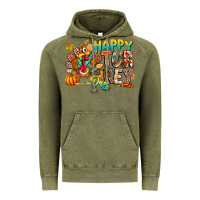 Vintage Olive Happy Turkey Day Vintage Hoodie - CowhideDigitalArt