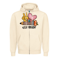Sandshell peace love 4th grade Zipper Hoodie - JahusDesignShop