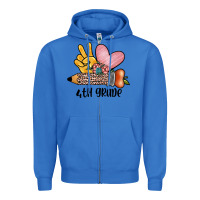 True Royal peace love 4th grade Zipper Hoodie - JahusDesignShop