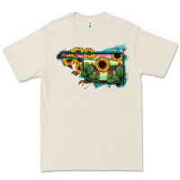 Bone Oklahoma Map Sunflower Cactus Serape Premium Tee - RanaPortraitStore