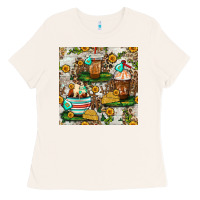 Bone cow coffee cups and farm with leopard seamless pattern bbs Ladies Tee - BundleAndBundleShop