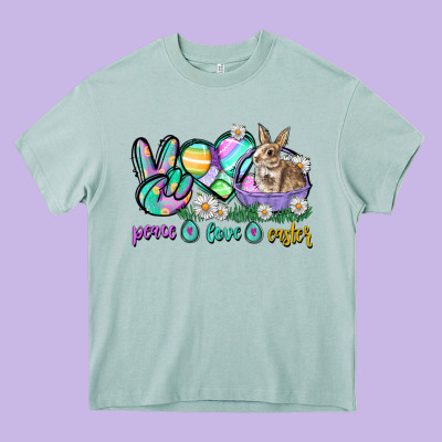 Peace Love Easter Day Heavy Core Tee Designed By Cowgirlartshop