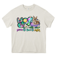 Cream Peace love Easter Day Heavy Core Tee - CowGirlArtShop