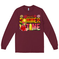 Burgundy Sweet Summer Time Long Sleeve Tee - CowhideDigitalArt