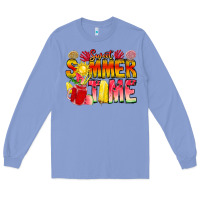Colony Blue Sweet Summer Time Long Sleeve Tee - CowhideDigitalArt
