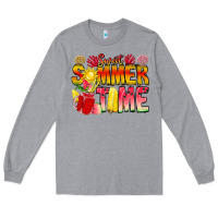 Heather Grey Sweet Summer Time Long Sleeve Tee - CowhideDigitalArt