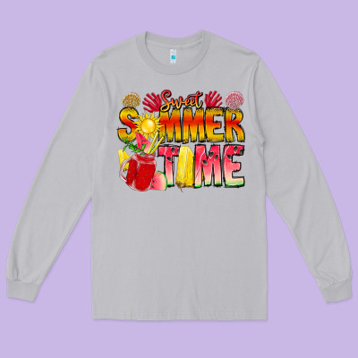 Sweet Summer Time Long Sleeve Tee Designed By Cowhidedigitalart