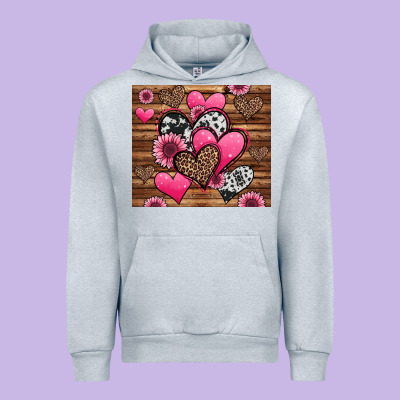 Valentines Day Western Hearts And Sunflowers Urban Hoodie Designed By Jasminsmagicworld