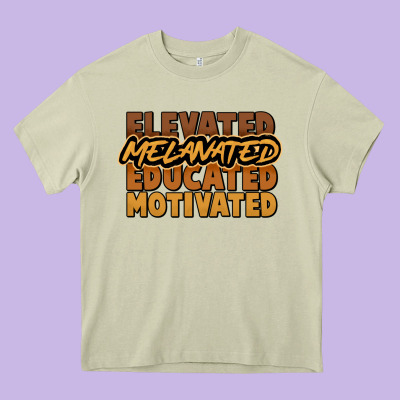 Elevated Melanated Educated Motivated Heavy Core Tee Designed By Howdyjamesfarm