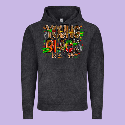 Young Black Free Ish Vintage Hoodie Designed By Cowhidedigitalart