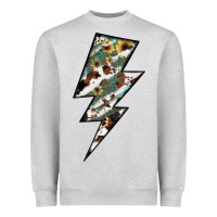 Heather Grey Lightning Bolt Heavyweight Sweatshirt - JahusDesignShop