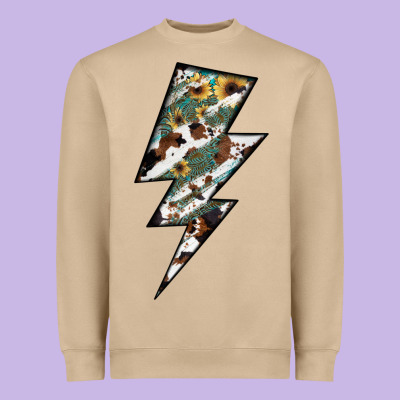 Lightning Bolt Heavyweight Sweatshirt Designed By Jahusdesignshop