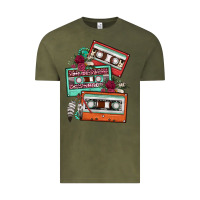 Vintage Olive cassette floral gemstone Vintage Tee - FaDigitalArtStudio