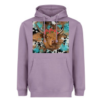 Lavender western roses cow Heavyweight Hoodie - RanaPortraitStore