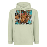 Matcha western roses cow Heavyweight Hoodie - RanaPortraitStore