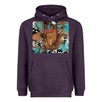 Plum western roses cow Heavyweight Hoodie - RanaPortraitStore