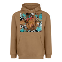 Toasted Coconut western roses cow Heavyweight Hoodie - RanaPortraitStore