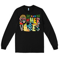 Black Summer Vibes Long Sleeve Tee - CowhideDigitalArt