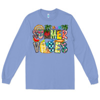 Colony Blue Summer Vibes Long Sleeve Tee - CowhideDigitalArt