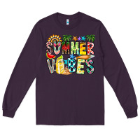 Plum Summer Vibes Long Sleeve Tee - CowhideDigitalArt