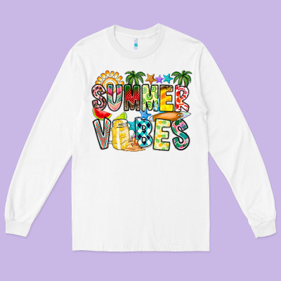 Summer Vibes Long Sleeve Tee Designed By Cowhidedigitalart