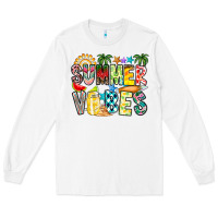 White Summer Vibes Long Sleeve Tee - CowhideDigitalArt