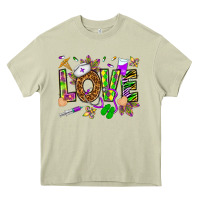 Mossy Mardi Gras love Nurse Heavy Core Tee - HowdyJamesFarm