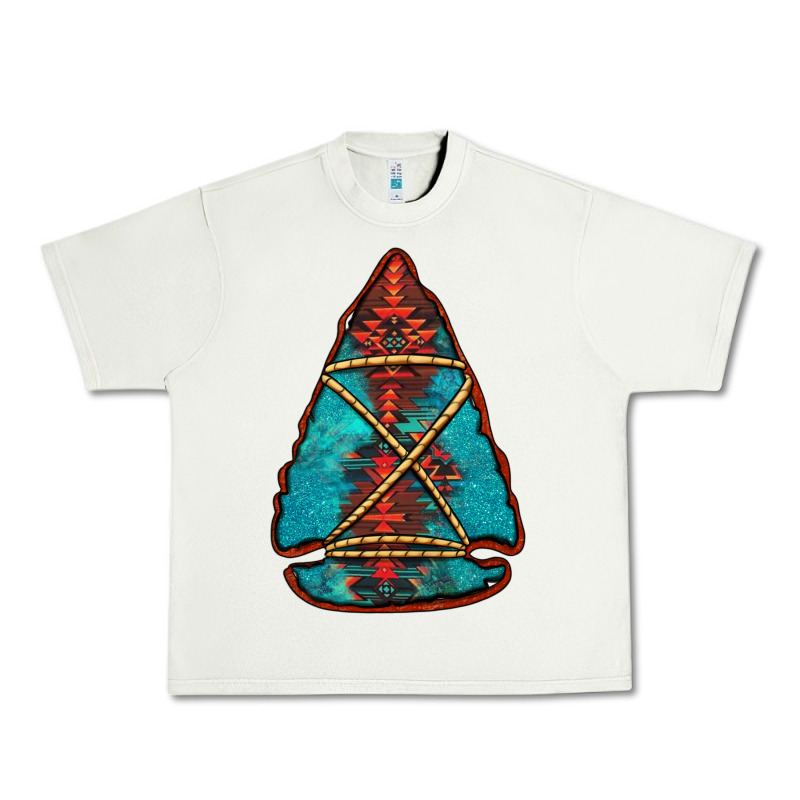 Turquoise Glitter Aztec Arrowhead Urban Heavy Tee by Jasminsmagicworld | Teevron