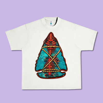 Turquoise Glitter Aztec Arrowhead Urban Heavy Tee Designed By Jasminsmagicworld
