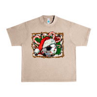 French Oak Soccer Ball Christmas With Hat And Candy Cane Urban Heavy Tee - FaDigitalArtStudio
