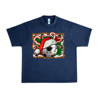 Navy Soccer Ball Christmas With Hat And Candy Cane Urban Heavy Tee - FaDigitalArtStudio
